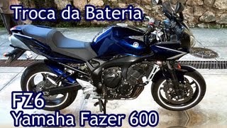 Yamaha Fazer 600  FZ6  Retirando a Bateria  Removing the Battery [upl. by Lyret45]