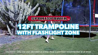 12 Ft Trampoline with Flashlight Zone by Sportspower [upl. by Aylmar663]