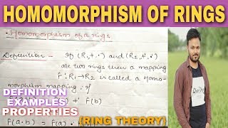 Homomorphism of rings in hindi 🔥🔥 [upl. by Aprilette957]