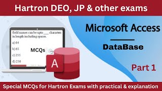 Hartron DEO paper with practical MS Access MCQs Database quiz [upl. by Becht]