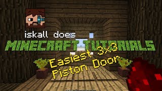 Survival friendly amp simple Redstone 3x3 Piston Door tutorial [upl. by Ithaman]