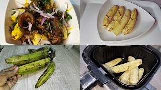 Air Fryer Roasted Plantain With Palm Oil Sauce Recipe  How To Roast Plantain  Boli  Bole Recipe [upl. by Natalia]