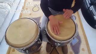 How to play Festejo on 2 congas Afro Peruvian Rhythms [upl. by Ahsauqal]