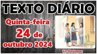 🟠 Texto diário de hoje em português ✅ Quintafeira 24 de outubro 2024 [upl. by Eicul]