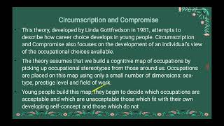 Linda Gottfredsons Theory of Circumscription Compromise and Self Creation [upl. by Ruenhcs197]