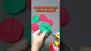 Pompones con Papel Crepé 😍navidada diy viral [upl. by Del]