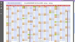 Personnaliser le calendrier scolaire annuel 2014 2015 Calenweb [upl. by Ladnyc180]