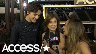 Timothée Chalamet Gets Flustered When Asked About LilyRose Depp At The Globes  Access [upl. by Bianca80]