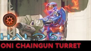 Halo 5 Guardians  ONI Chaingun Turret  2 Damage Boosts [upl. by Euqinom]