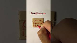 Bass Drum 🥁 kryptontesla howtodraw drawingtutorials viralvideoshorts [upl. by Arotak132]