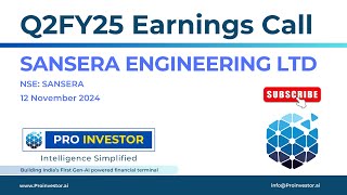 Sansera Engineering Ltd  Q2FY25  Earnings Conference Call  earningcall concall sansera [upl. by Salem]