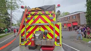 Round 2 as more apparatus arrived to soak Washingtonville New Ladder 579 [upl. by Etteniotna239]