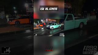 John Quicks Coyote twin turbo Mustang Vs Matts LS turbo S10 protreevideos dragracing noprep [upl. by Nohtiek259]