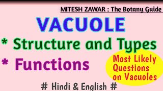 Vacuoles  Structure and Functions  Types of Vacuoles  Plant Vacuoles Vs Animal Vacuoles [upl. by Yrahcaz976]