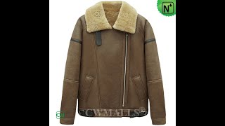 Sheepskin Shearling Pilot Jacket CW828086 [upl. by Ynahpit84]