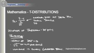 T Distributions  Fundamentals of Engineering FE EIT Exam Review [upl. by Joon]