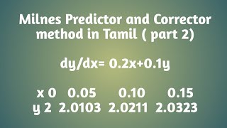 Milnes Predictor and Corrector method in Tamil part 2 [upl. by Arac]