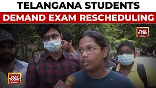 Telangana Students Protest Against Group 1 Exam Amid Reservation Concerns  India Today [upl. by Mayer129]