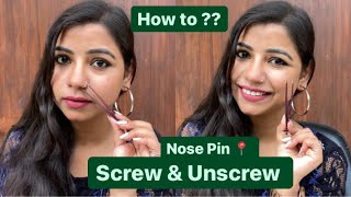 How to remove nose pin easily without pain nosepins screw [upl. by Jabez]