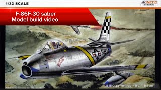 132 F86F30 Saber model kit by Kinetic  Korean War jet build [upl. by Stirling]