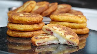 CORNED BEEF Mozzarella Stuffed POTATO Pancakes [upl. by Peri]