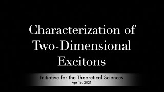 Characterization of TwoDimensional Excitons [upl. by Nirot]