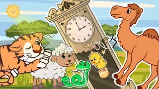 Wild Hickory Dickory Dock with Camel Snake amp Tiger  MORE Other Nursery Rhymes  Animal Time [upl. by Justinn]