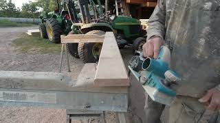 Creating Clear 64 Red Oak V Joint Decking from 3 years dry Rough Sawn Red Oak [upl. by Bellda]