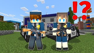 Micole and Olip became a Helpful POLICE OFFICER in Minecraft Tagalog [upl. by Skelly595]