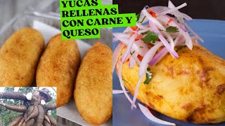 ¡papas rellenas como preparar yucas rellenas de carne 🥩 y de queso 🧀 2024 [upl. by Friedrich561]