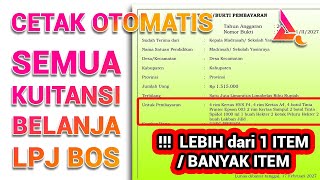 Cetak Kwitansi Bukti Pengeluaran Otomatis Terisi Memuat Banyak Detail Item Barang amp Uang Terbilang [upl. by Possing]