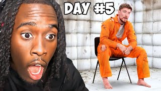 Kai Cenat Reacts to MrBeast 7 Days In Solitary Confinement [upl. by Jabe]