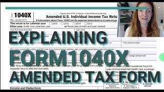 Form 1040X Amended Personal Income Return For Form 1040 [upl. by Lebbie462]