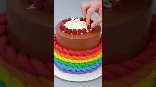 Yummy Rainbow Fontdant Cake Recipes shorts [upl. by Alesram]