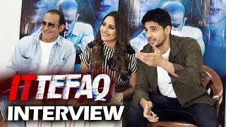 Ittefaq Movie Interview  Sidharth Malhotra Sonakshi Sinha Akshaye Khanna [upl. by Llehsar]