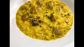 RISOTTO ALLO ZAFFERANO CON PORCINI E TOMA PIEMONTESE CUCINANDOMELAGODO [upl. by Eittak296]