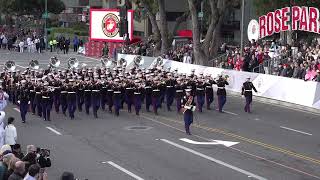 USMC West Coast Composite Band  The Marines Hymn  2024 Pasadena Rose Parade [upl. by Nirra447]