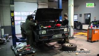 Nissan pick up D21 TD25 to TD27T engine swap part 2 Akcja silnik  wymiana silnika w pickupie [upl. by Arahsal]