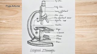 How to Draw Microscope diagramBiology classScience projectEasy trick to draw human Microscope [upl. by Birkner]