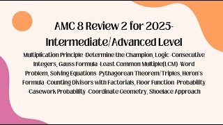 AMC 8 Review Problems for 2025Advanced [upl. by Rabaj]