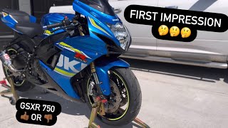 SUZUKI GSXR 750 FIRST RIDE  BIKE IS QUICK🤯 [upl. by Milone]