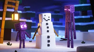 Snowman Attack  Enderman Story  Clay Minecraft [upl. by Adnalay]