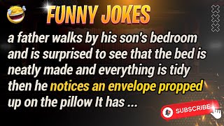 Funny Jokes  a father walks by his sons bedroom  jokes of the day [upl. by Renrut]