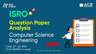 ISRO CSE Exam  Question Paper Analysis  ACE Online [upl. by Gibbie]