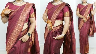 Wedding special cotton silk saree draping tutorial to look very tall amp slim  how to wear a saree [upl. by Noslrac]