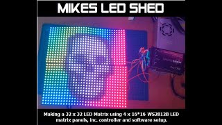 Setup of a 32 x 32 LED matrix using 4 LED panels [upl. by Adim]