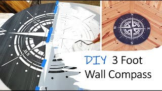 DIY 3 Foot Stenciled Wall Compass under 50 [upl. by Rhys]