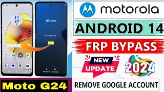 Motorola Moto G24 FRP BypassMoto g24 Google lock unlock android 14 [upl. by Davy]