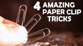 4 Amazing Paper Clip Tricks  Easy Simple Fun [upl. by Ikairik]