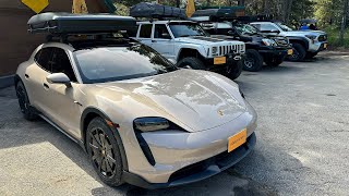 Overlanding in a Porsche Taycan and a Classic Jeep Cherokee weBay Motors [upl. by Margi]